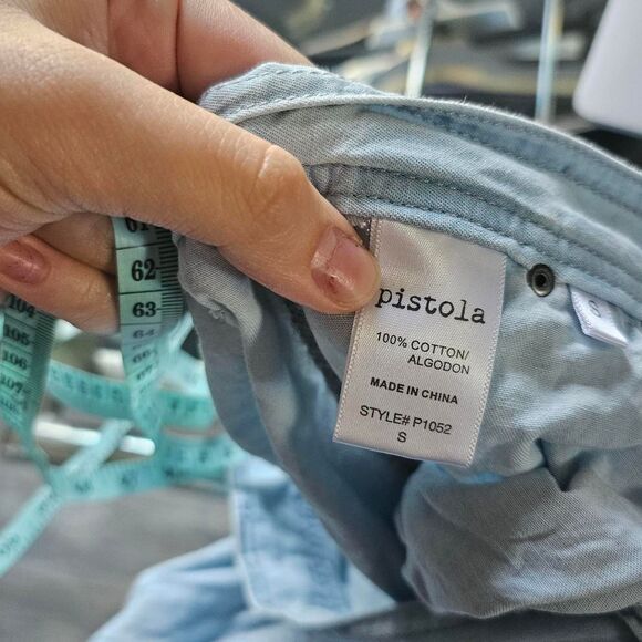 Pistola light wash chambray maxi snap front boho cottage core skirt - Picture 4 of 4